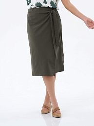 Женская юбка на запах с завязками на поясе Ю33Х / Хаки
