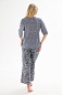 Пижама (джемпер и брюки) из кулирки Жасмин / Льняная палитра темно-синяя макси